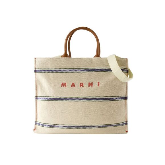 Pelletteria Uomo Shopper Bag - Marni - Cotton - Beige - Picture 1 of 4